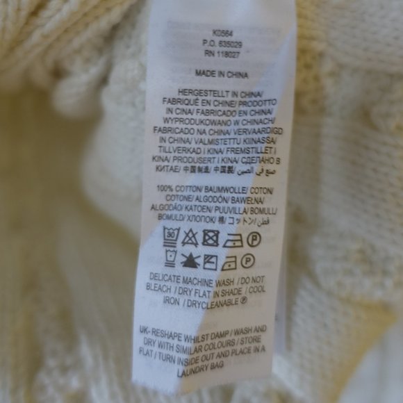 Boden sweater Ivory Embroidered Cable Knit Cotton Jumper 4 S SM Small - Picture 10 of 13